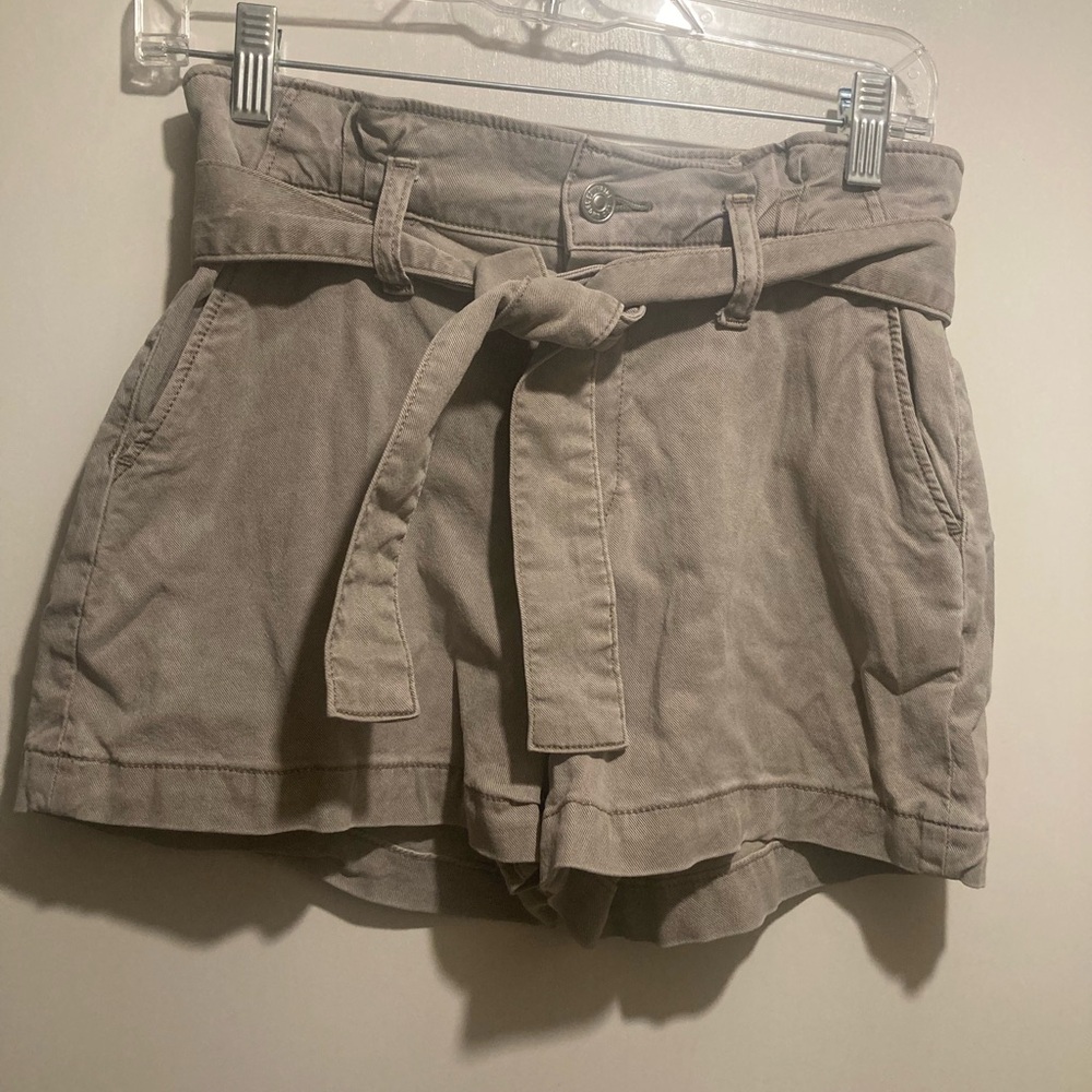 Paige tie front belted shorts